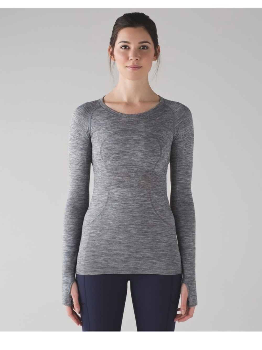 Lululemon Swiftly Tech Long Sleeve Shirt *Hip Length (Slate/White) Size 4